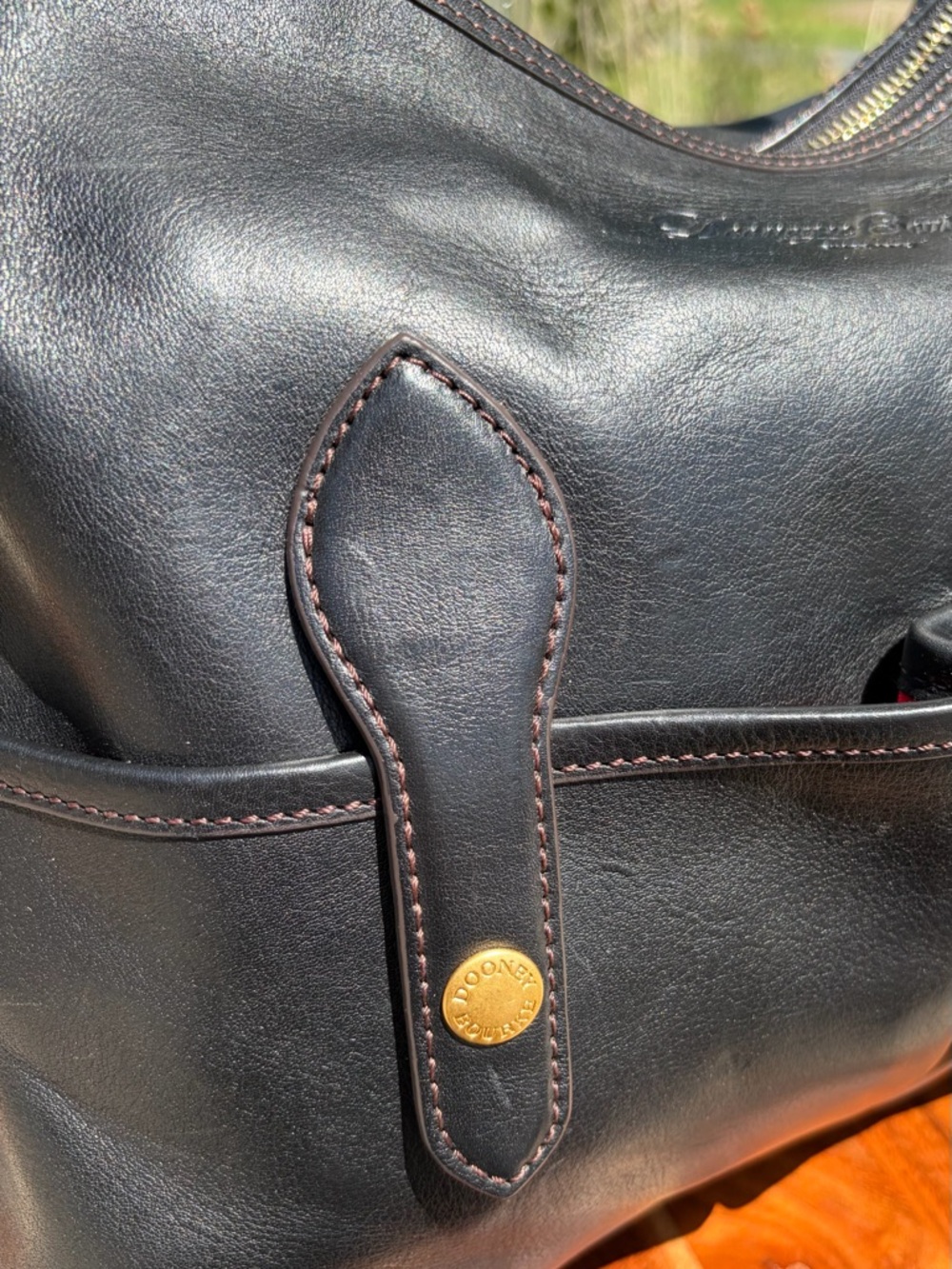 Dooney & Bourke Medium Lucy Black Florentine Leather Hobo NWT - Picture 15 of 17